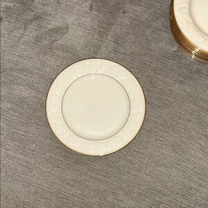 Elegant Cream Bread Plate with Gold Trim Lenox Fruits of Life (12 available)